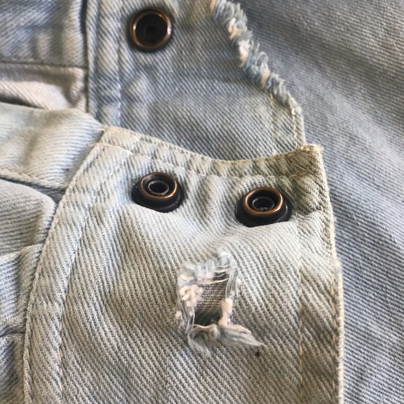 Your favorite 70s cotton denim hand-embroidered mushrooms lady bug Boho  shirt ! - Picture 16 of 16